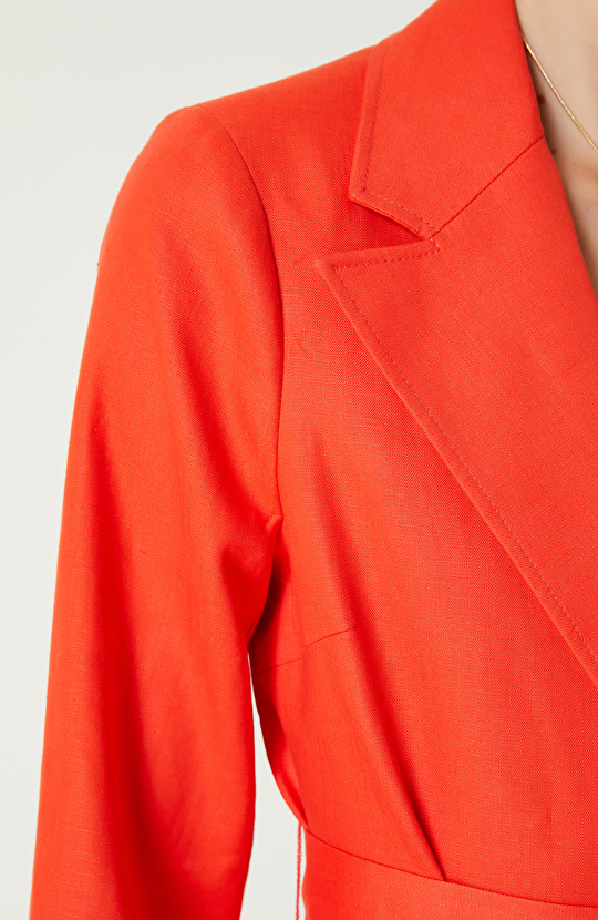 Nar Çiçeği Keten Ceket