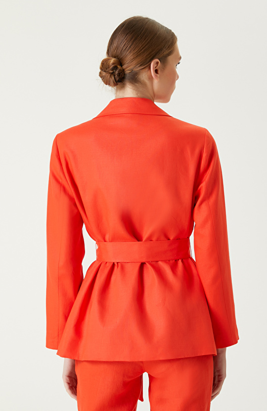 Nar Çiçeği Keten Ceket