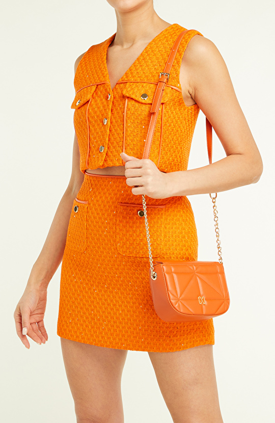 Turuncu Kadın Postacı Çantası