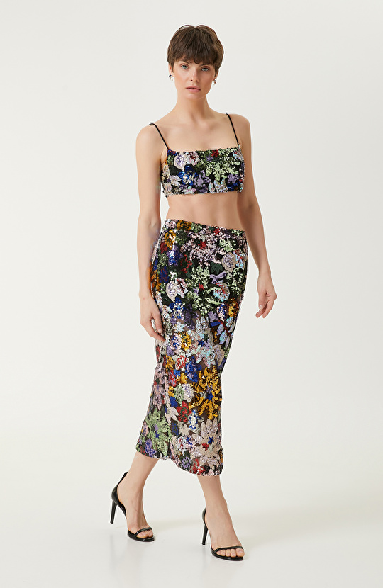 Renkli Midi Kalem Etek