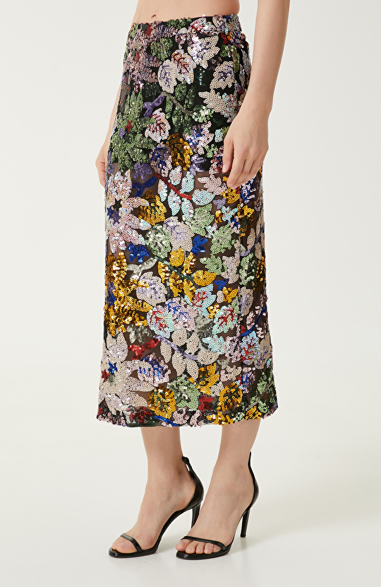 Renkli Midi Kalem Etek