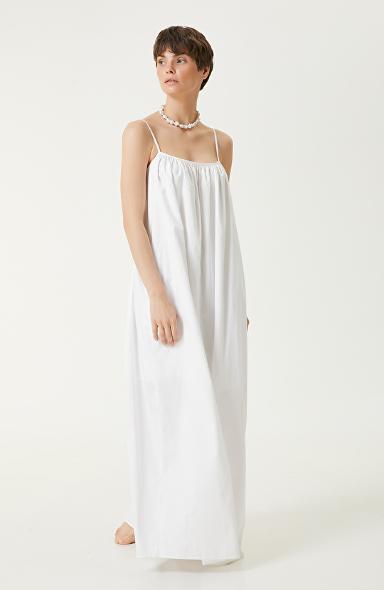 Beyaz Maksi Elbise