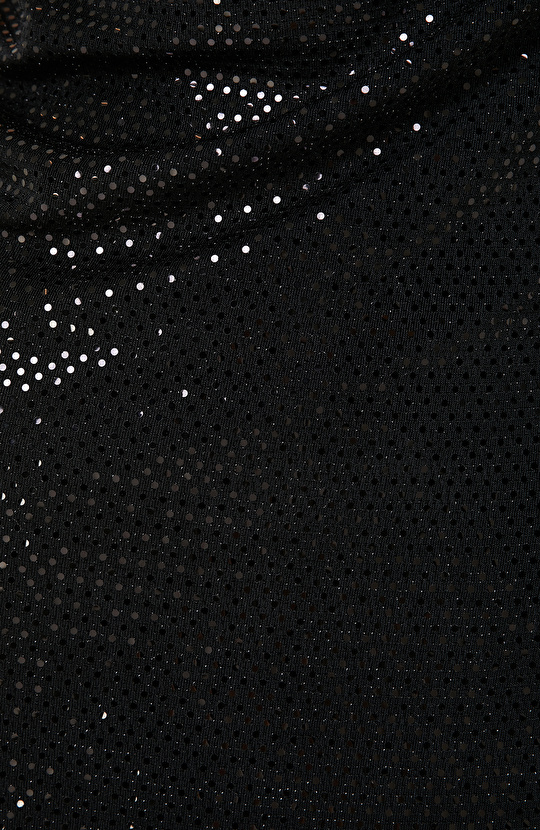 Siyah Payetli Maksi Abiye Elbise