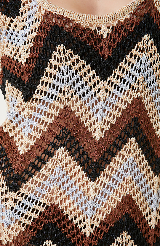 Kahverengi Plaj Elbise