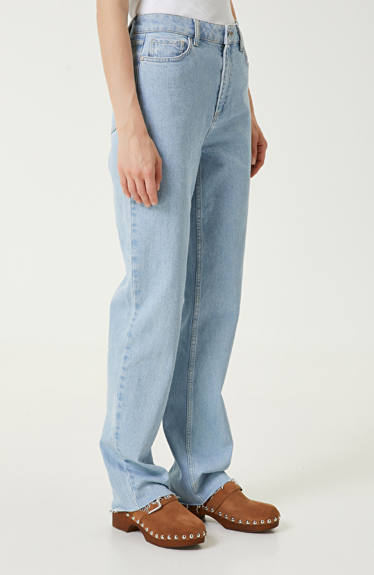 Açık Indigo Mavi Denim Pantolon