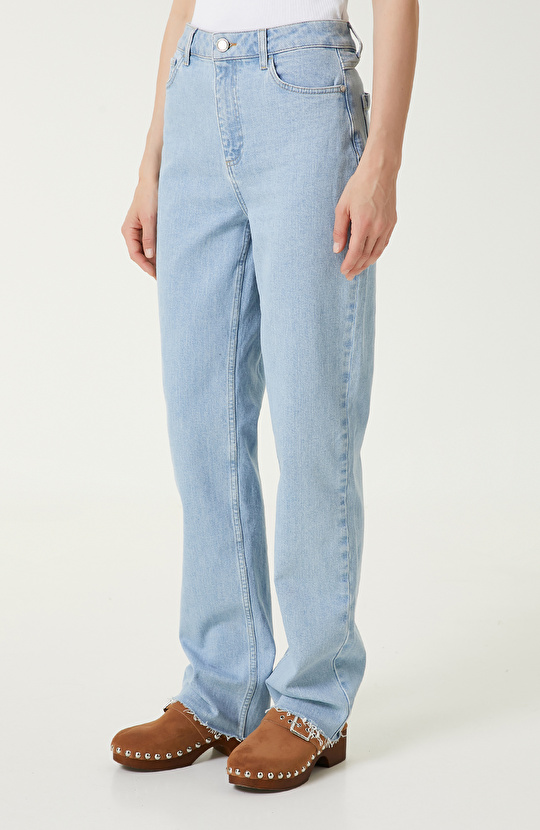 Açık Indigo Mavi Denim Pantolon