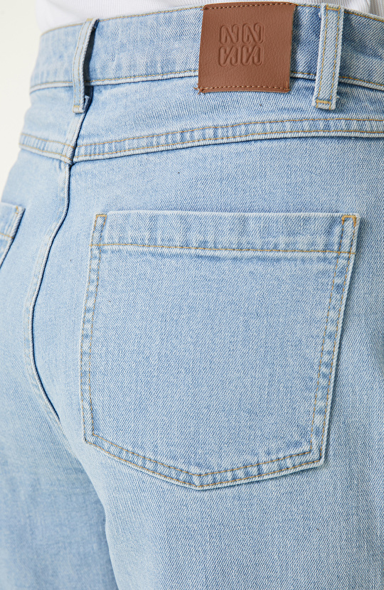 Açık Indigo Mavi Denim Pantolon