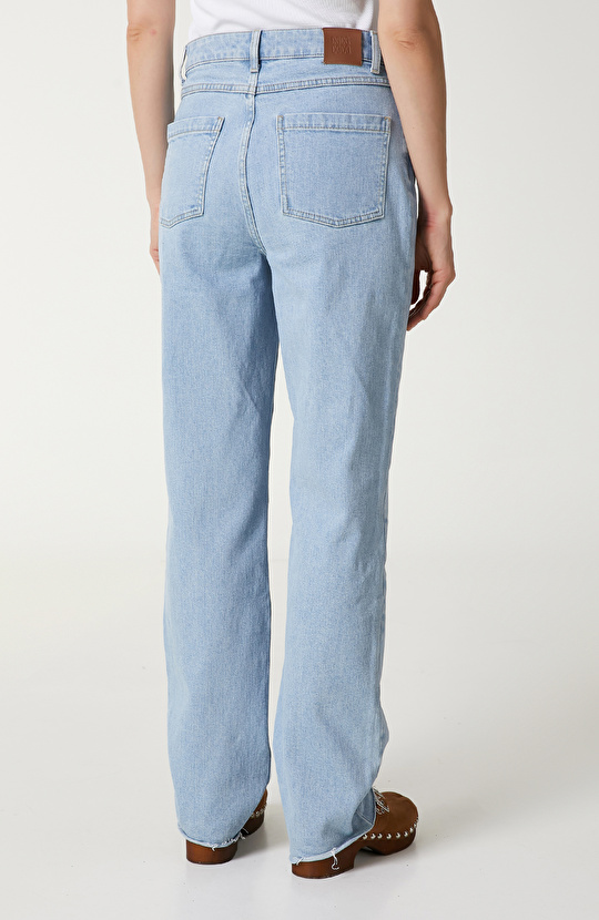 Açık Indigo Mavi Denim Pantolon