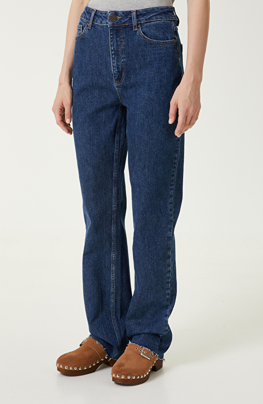 Koyu Indigo Mavi Denim Pantolon