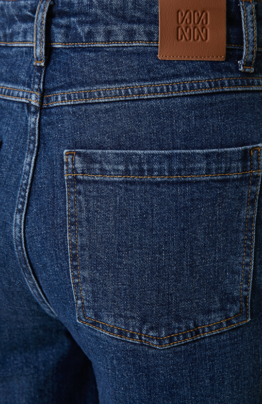 Koyu Indigo Mavi Denim Pantolon