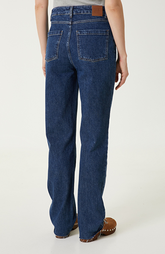 Koyu Indigo Mavi Denim Pantolon
