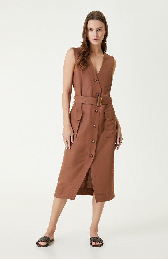 Kahverengi Mid Boy Elbise