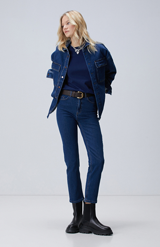 Lacivert Basic T-shirt