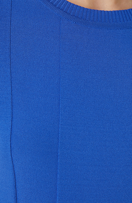 Saks Çizgi Jakarlı Kazak