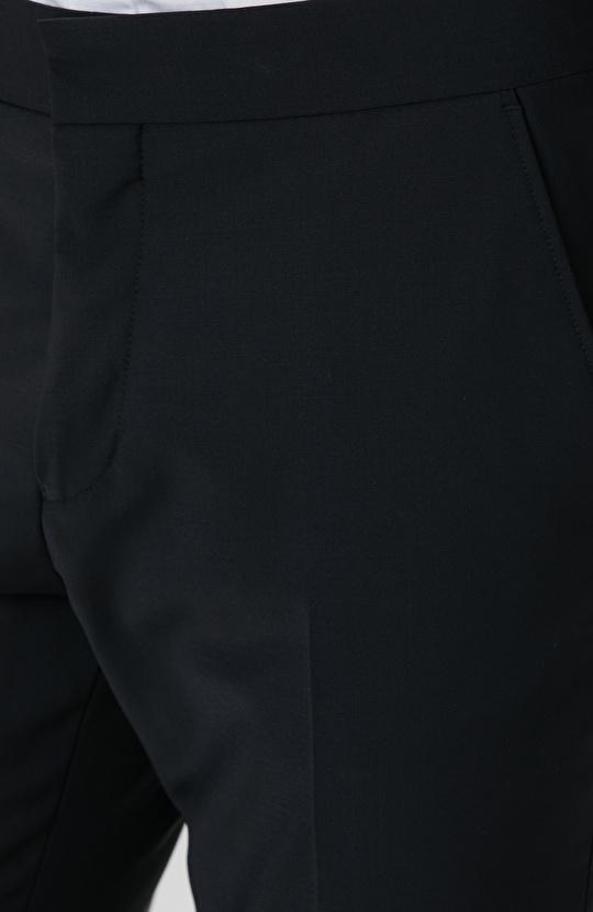 Siyah Yün Karışımlı Smokin Takım Elbise