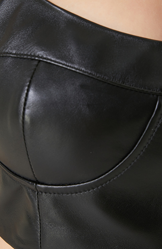 Siyah Deri Büstiyer