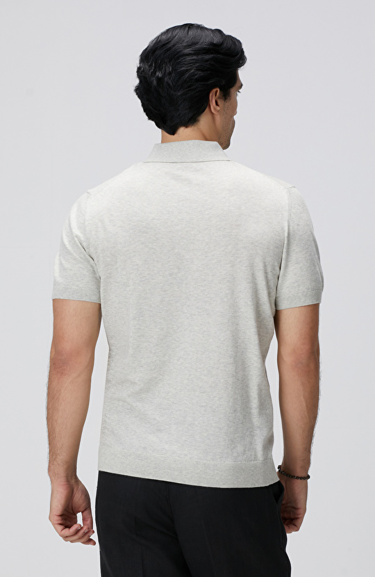 Gri Melanj Polo Yaka Basic Kazak