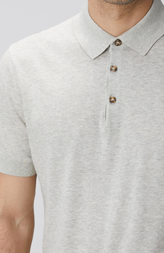 Gri Melanj Polo Yaka Basic Kazak
