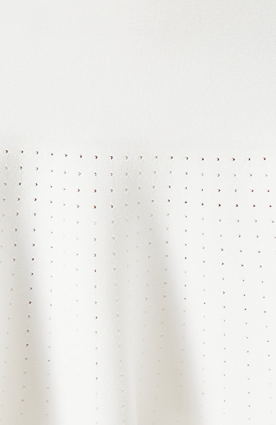 N-Tech Beyaz Ajurlu Mini Triko Etek