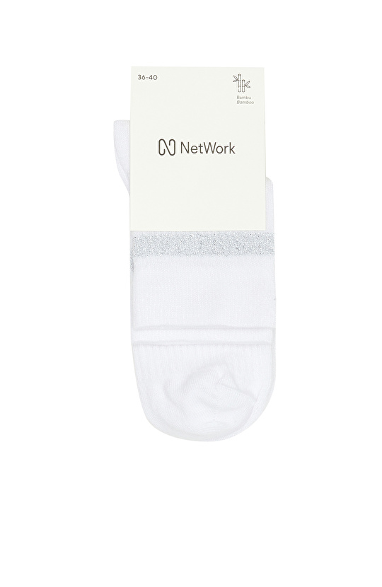 Beyaz Kadın Bambu Çorap