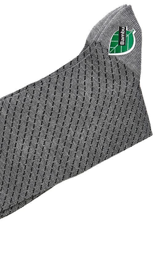 Gri Siyah Erkek Bambu Çorap