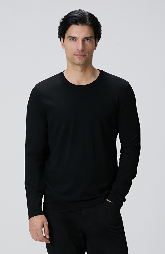 N-Tech Siyah Basic Triko Kazak