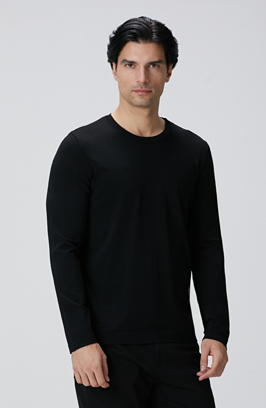 N-Tech Siyah Basic Triko Kazak