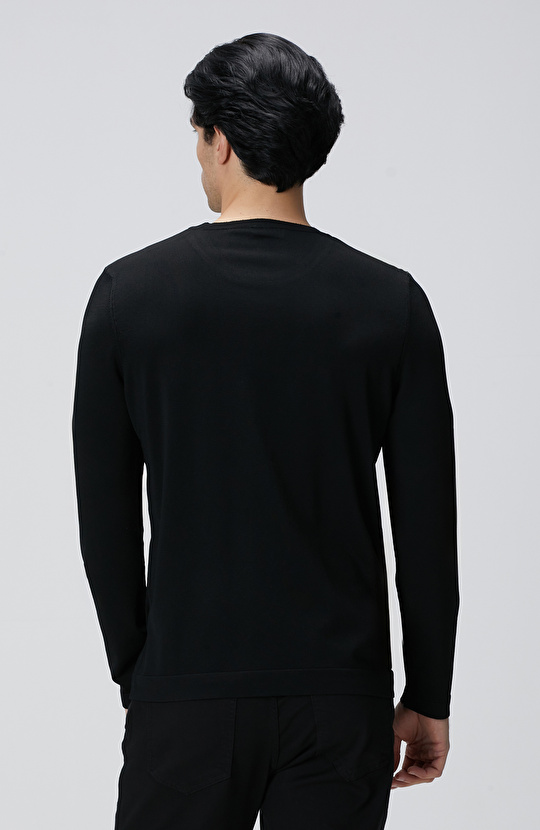 N-Tech Siyah Basic Triko Kazak