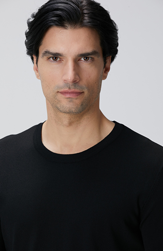 N-Tech Siyah Basic Triko Kazak