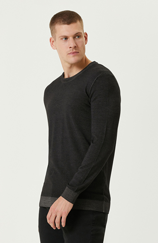 Antrasit Yün Triko Kazak