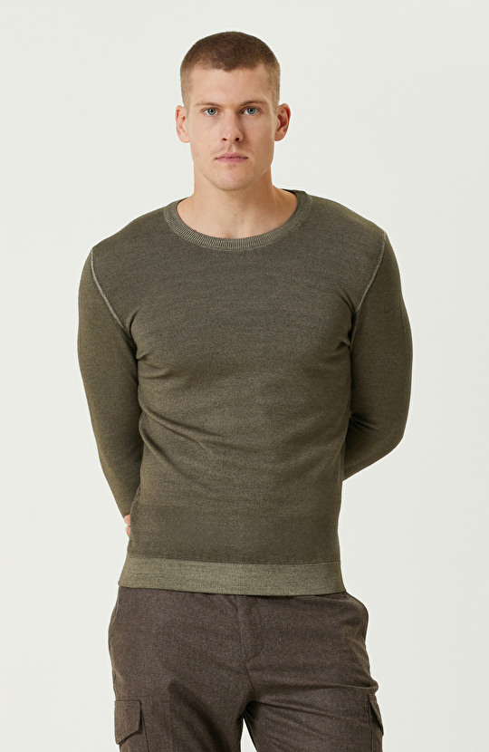 Haki Yün Triko Kazak