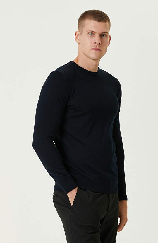 Lacivert Basic Triko Kazak