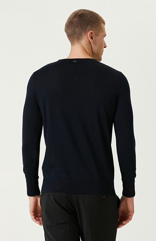 Lacivert Basic Triko Kazak