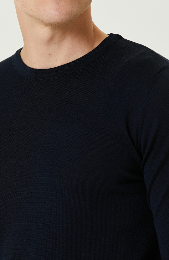 Lacivert Basic Triko Kazak