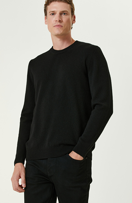 Siyah Limited Kaşmir Triko Kazak