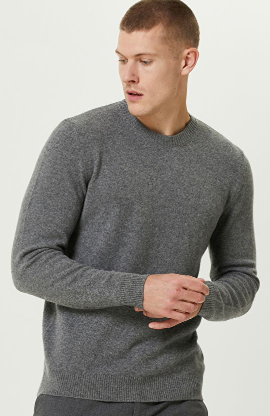 Gri Melanj Limited Kaşmir Triko Kazak