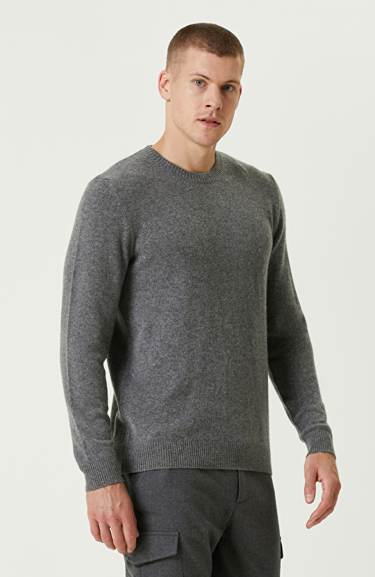 Gri Melanj Limited Kaşmir Triko Kazak