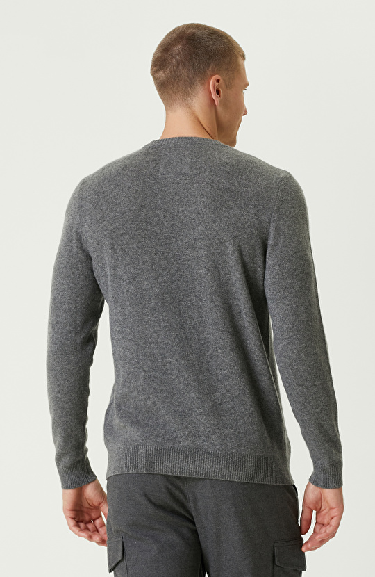 Gri Melanj Limited Kaşmir Triko Kazak