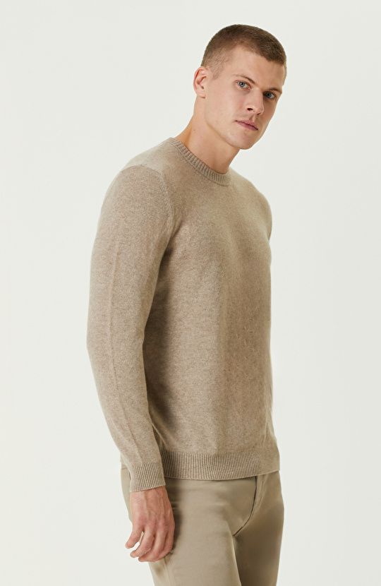 Bej Melanj Limited Kaşmir Triko Kazak