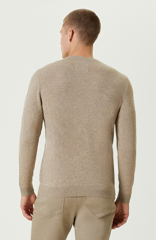 Bej Melanj Limited Kaşmir Triko Kazak