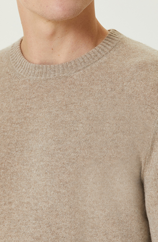 Bej Melanj Limited Kaşmir Triko Kazak