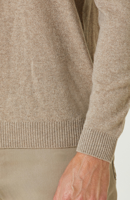 Bej Melanj Limited Kaşmir Triko Kazak