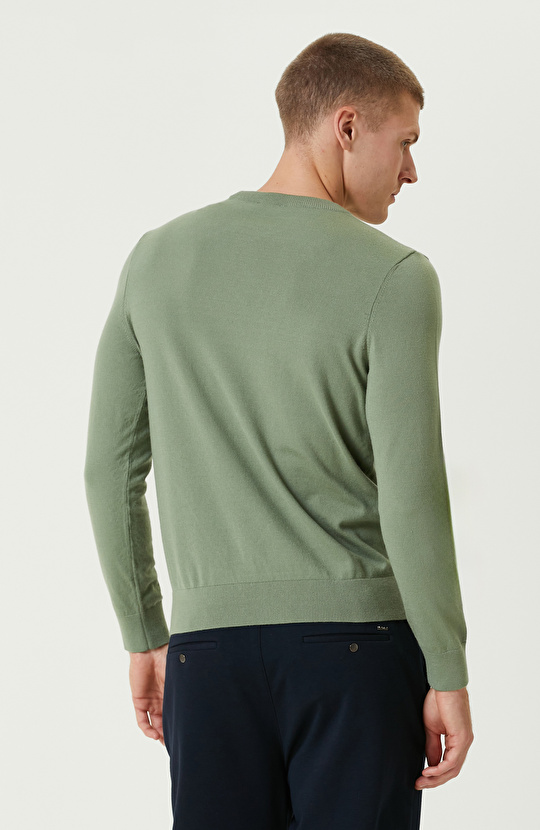 Yeşil Basic Triko Kazak