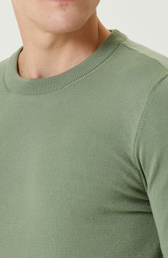 Yeşil Basic Triko Kazak