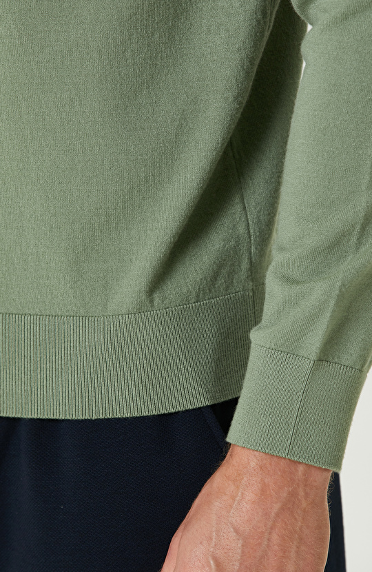 Yeşil Basic Triko Kazak