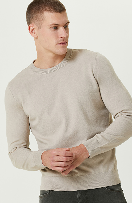 Bej Melanj Basic Triko Kazak