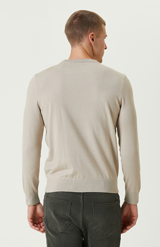 Bej Melanj Basic Triko Kazak