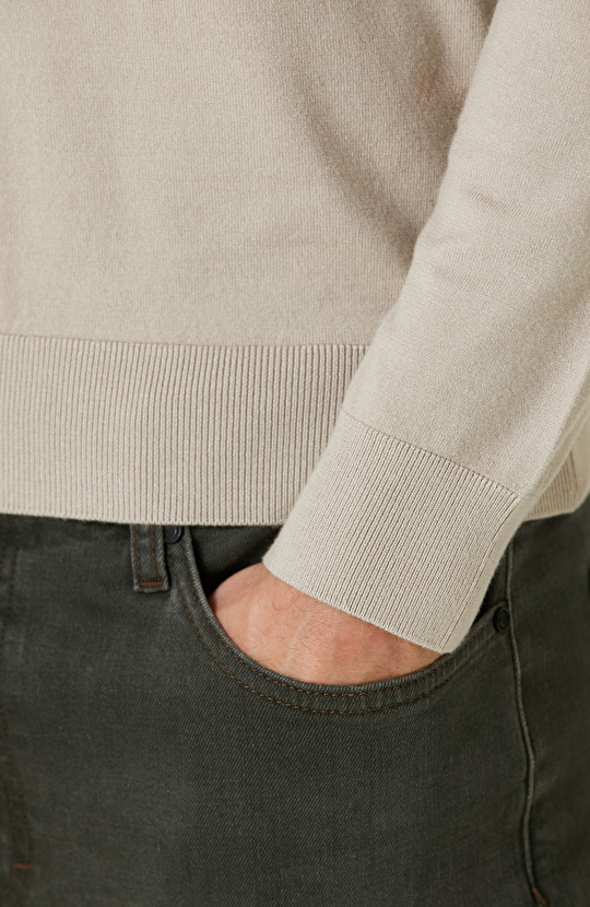 Bej Melanj Basic Triko Kazak