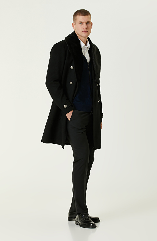 Lacivert Yün Karışımlı  Basıc Hırka