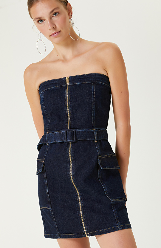 İndigo Denim Elbise